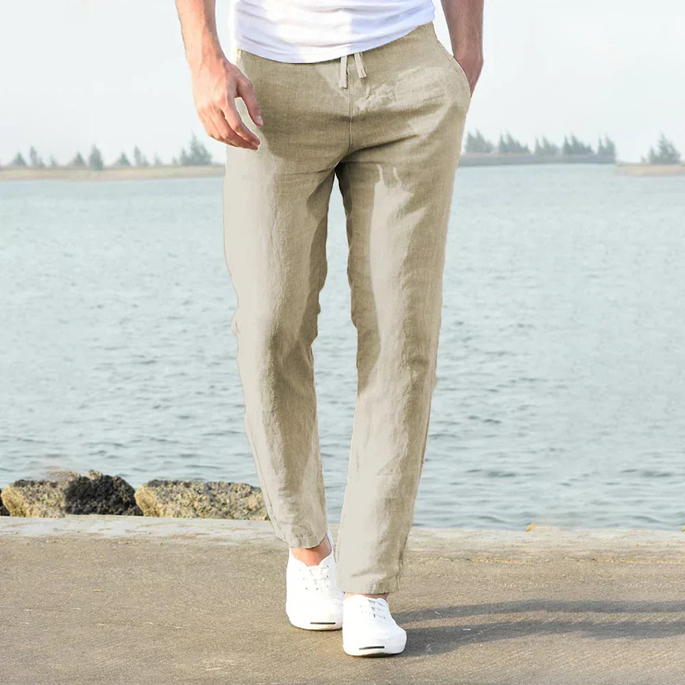 Pantalón de Lino para Hombres | Suelto, Transpirable | Verano