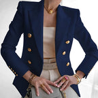 Blazer mujer hombros estructurados botones solapa clásica