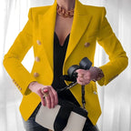 Blazer mujer hombros estructurados botones solapa clásica