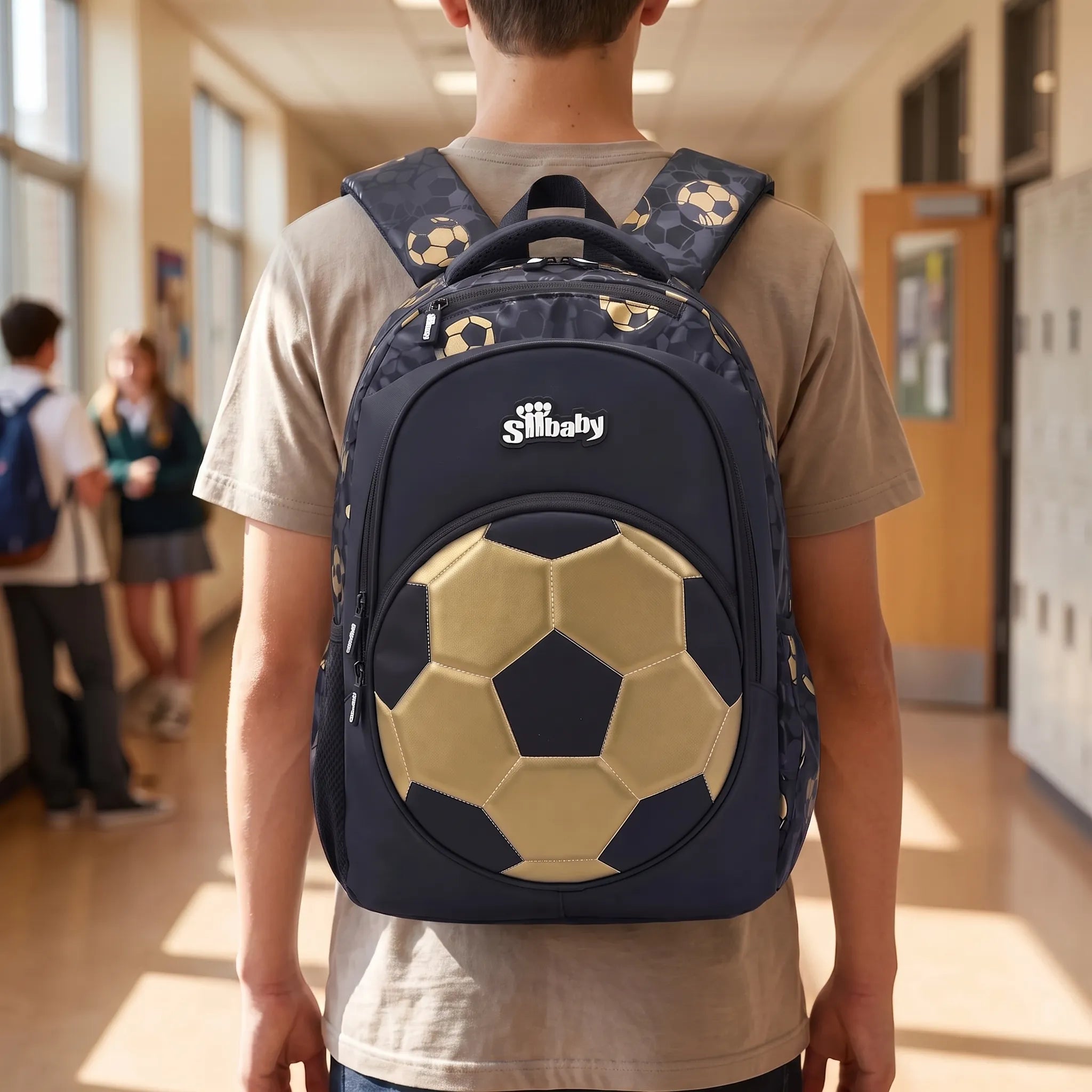 Mochila Escolar | Diseño Fútbol 3D | Niños