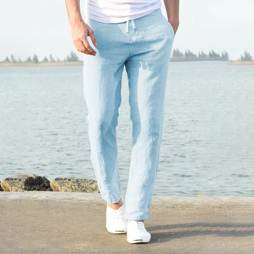 Pantalón de Lino para Hombres | Suelto, Transpirable | Verano