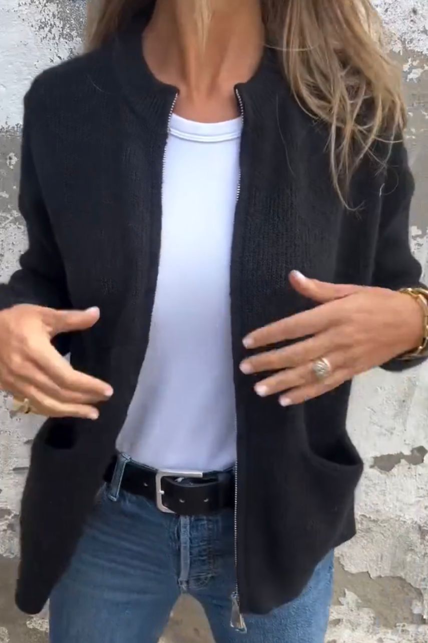 Cardigan de punto suave mujer ajuste regular en varios colores