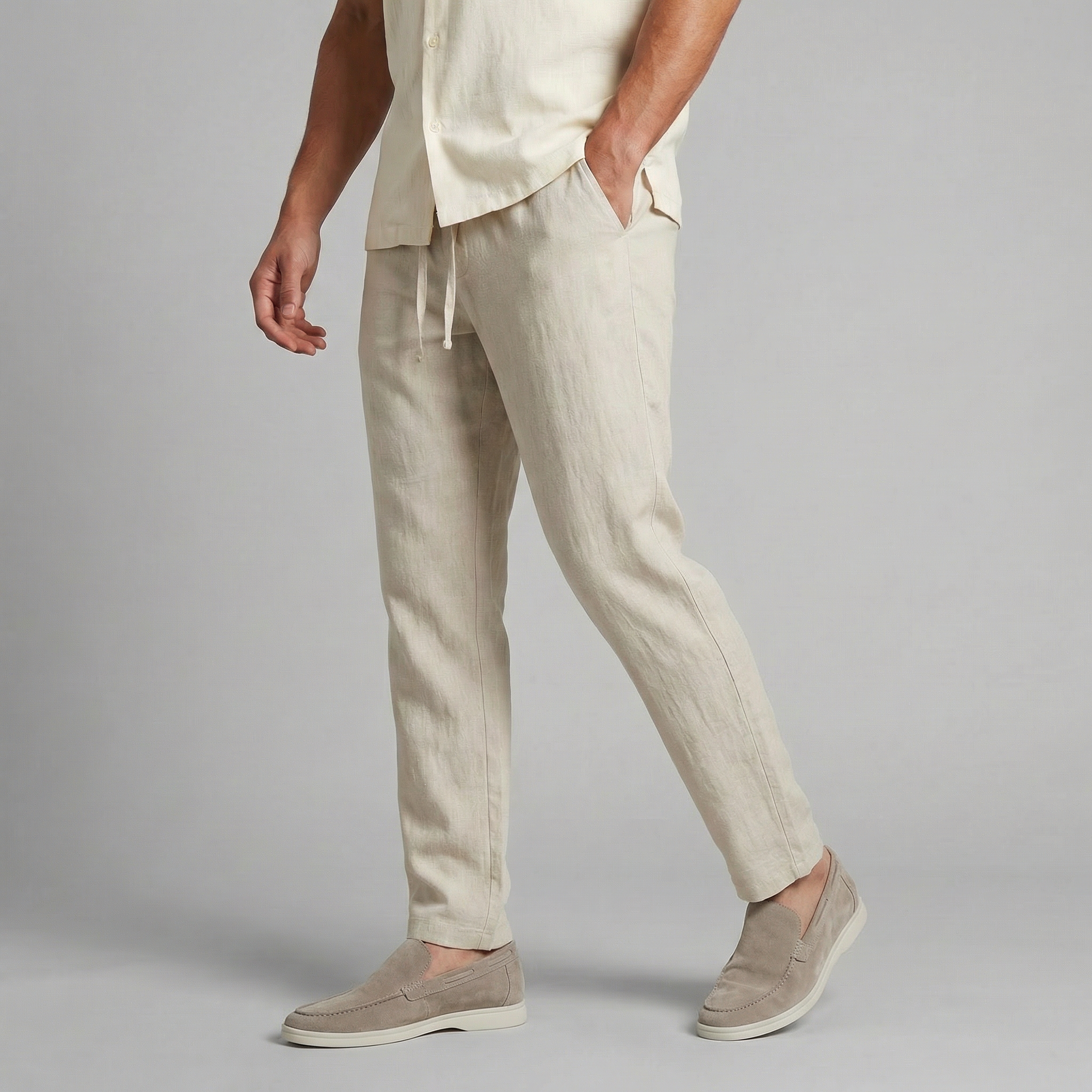 Pantalones Hombre Pierna Ancha | Casual Verano Ligero
