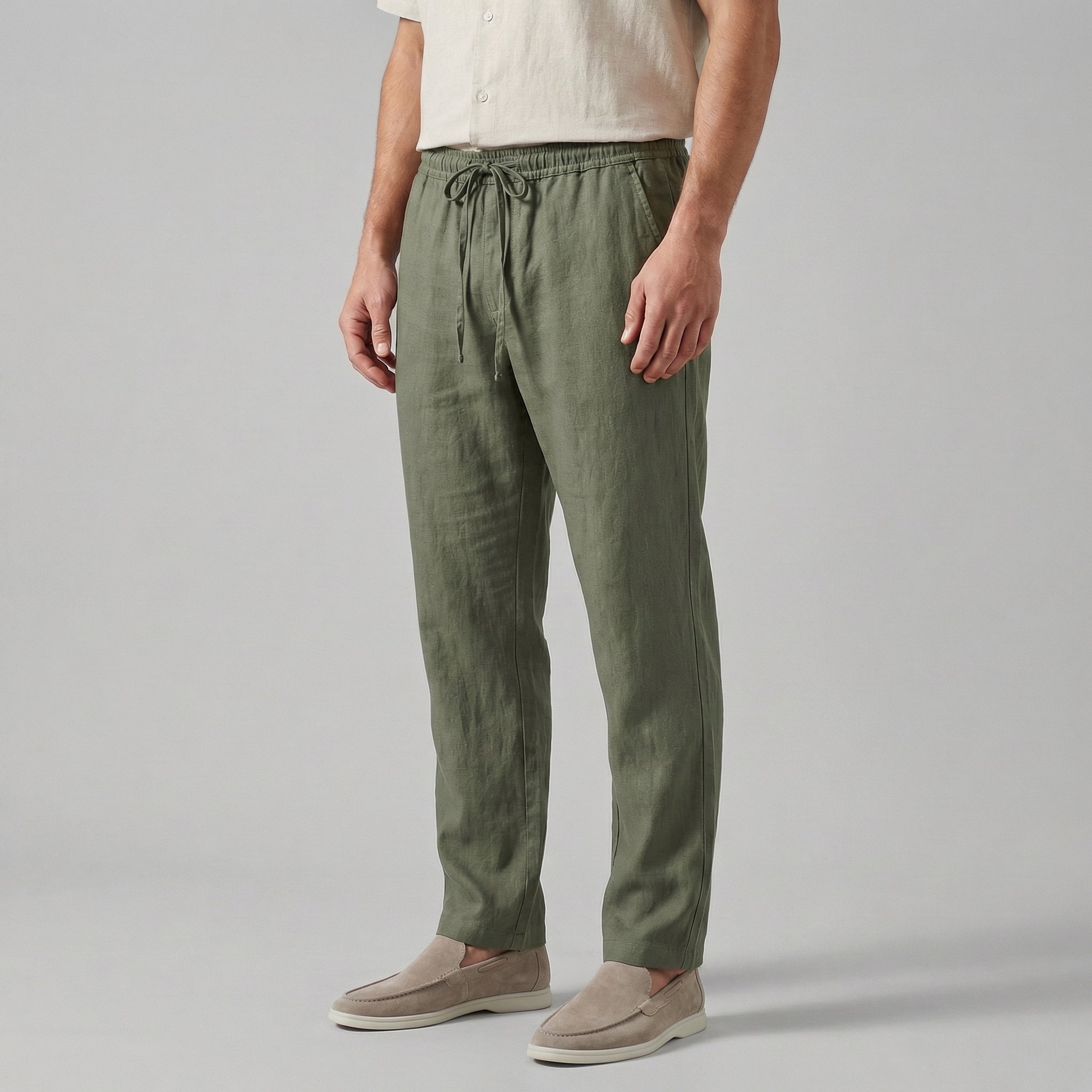 Pantalones Hombre Pierna Ancha | Casual Verano Ligero