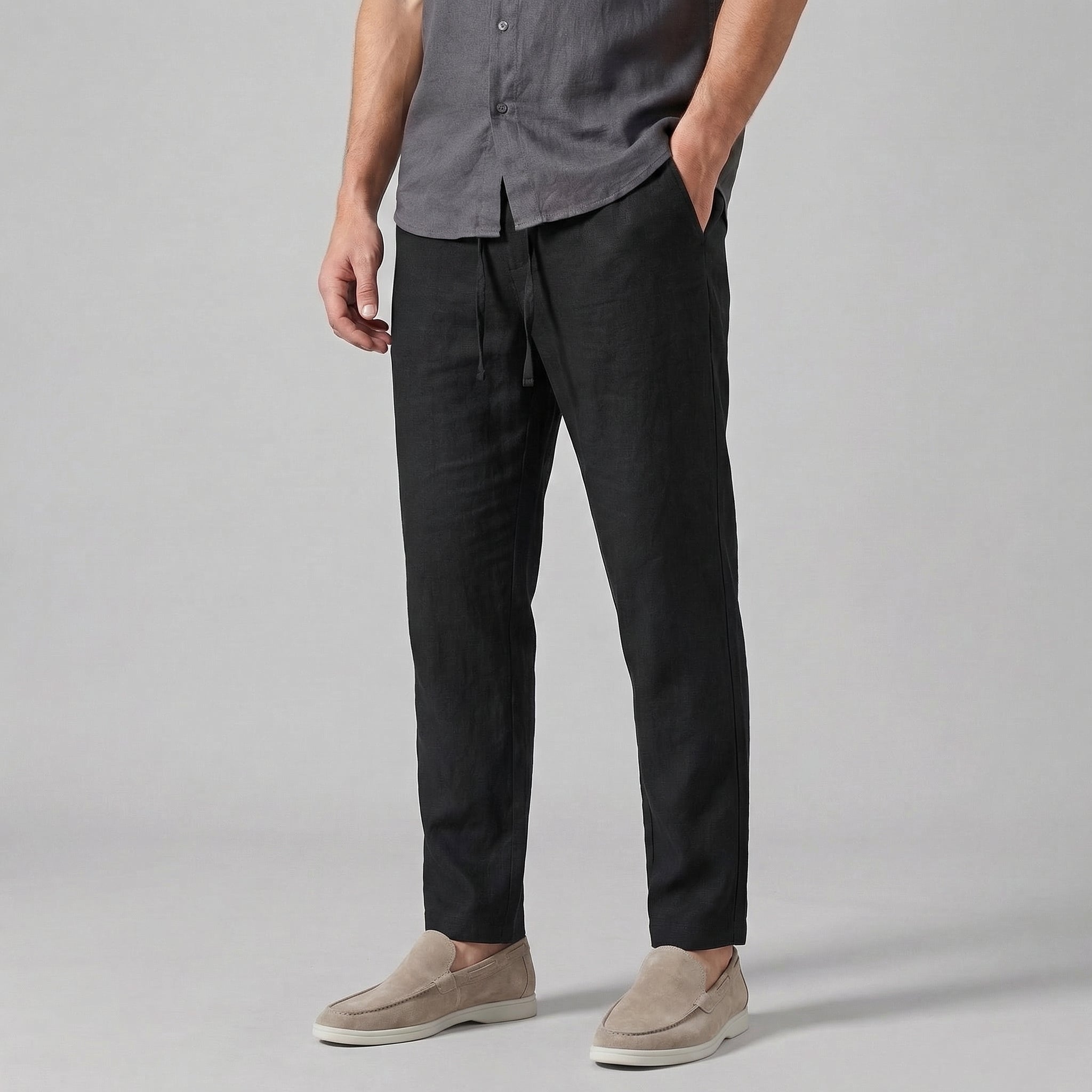 Pantalones Hombre Pierna Ancha | Casual Verano Ligero
