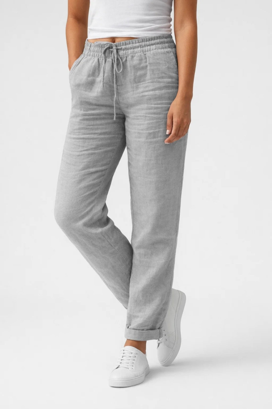 Pantalón Mujer | Recto Cómodo con Cordón | Verano