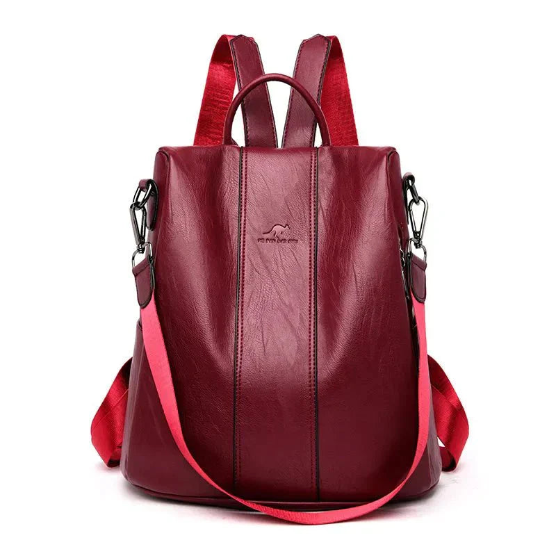 Mochila Mujer | Cuero PU, Antirrobo, Múltiples Compartimentos