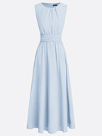 Vestido Maxi sin Mangas Fruncido para Invitada de Boda