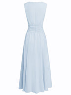 Vestido Maxi sin Mangas Fruncido para Invitada de Boda
