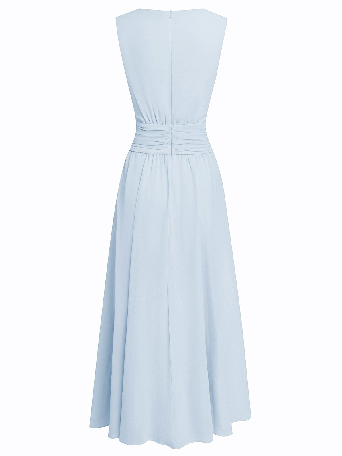 Vestido Maxi sin Mangas Fruncido para Invitada de Boda