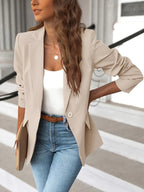 Blazer mujer casual entallado manga larga disponible en varios colores