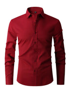 Camisa hombre slim fit cuello clásico con cierre de botones