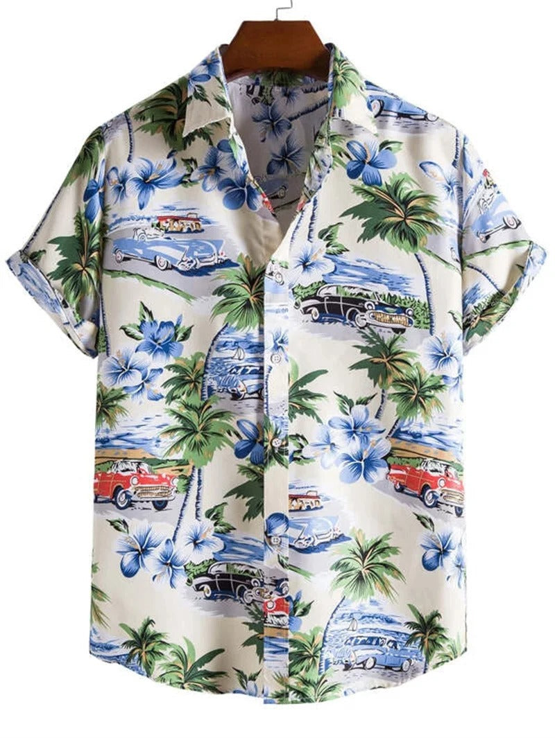 Camisa Hawaiana Hombre Verano | Manga Corta, Estampado Tropical
