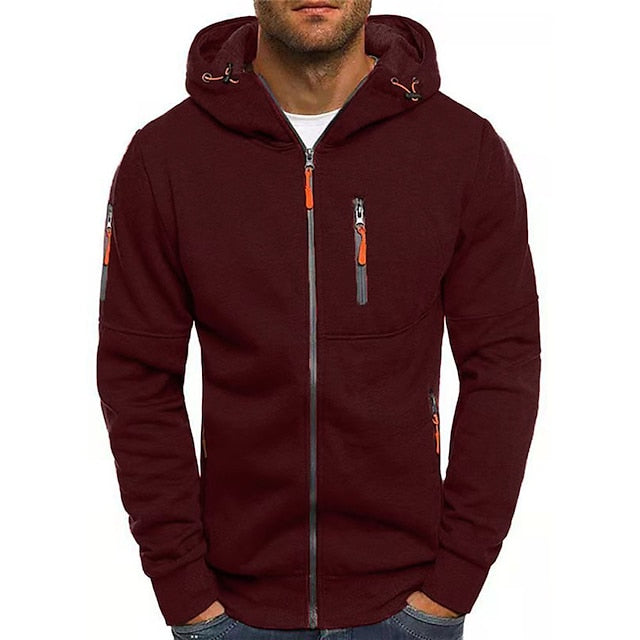 Sudadera con capucha hombre algodón poliéster con bolsillos frontales y capucha doble capa