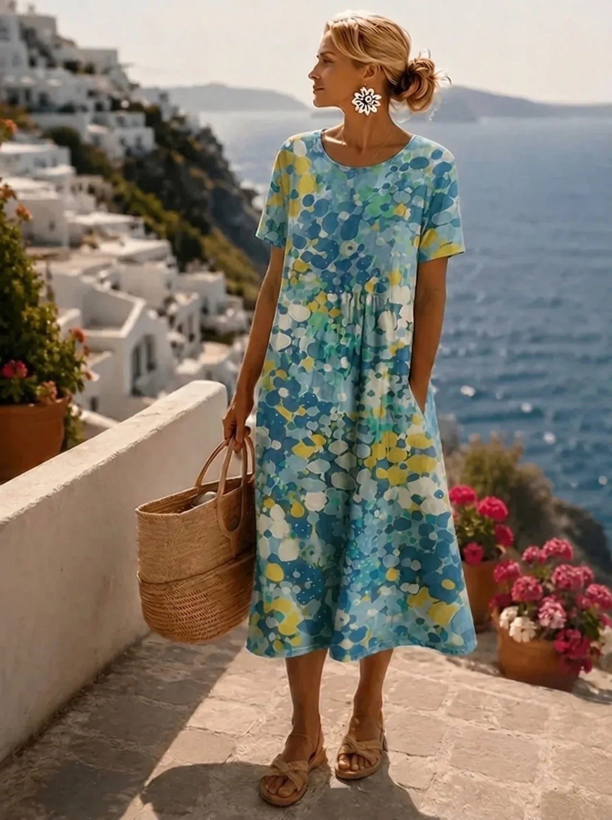 Vestido Midi Floral | Ligero y Transpirable | Verano