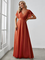 Vestido Maxi | Gasa A-línea Elegante | Fiesta y Bodas