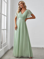 Vestido Maxi | Gasa A-línea Elegante | Fiesta y Bodas