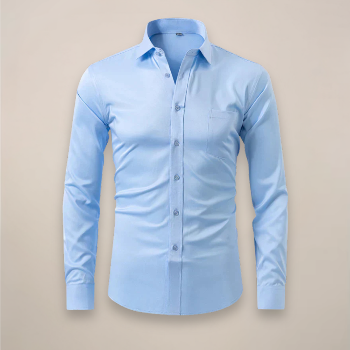 Camisa Hombre Manga Larga Ajuste Estructurado Sin Arrugas