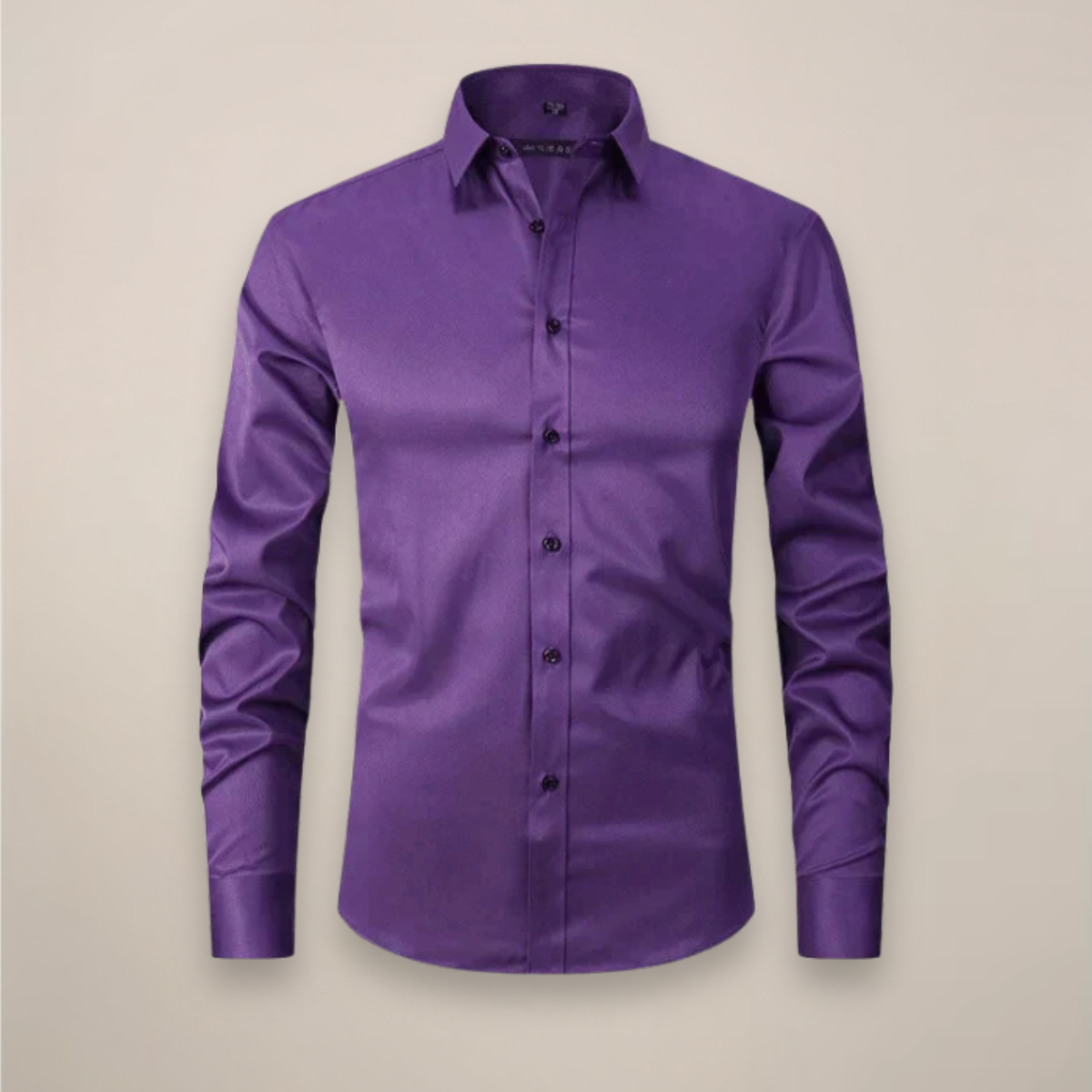 Camisa Hombre Manga Larga Ajuste Estructurado Sin Arrugas