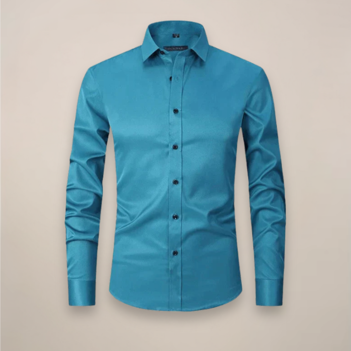 Camisa Hombre Manga Larga Ajuste Estructurado Sin Arrugas