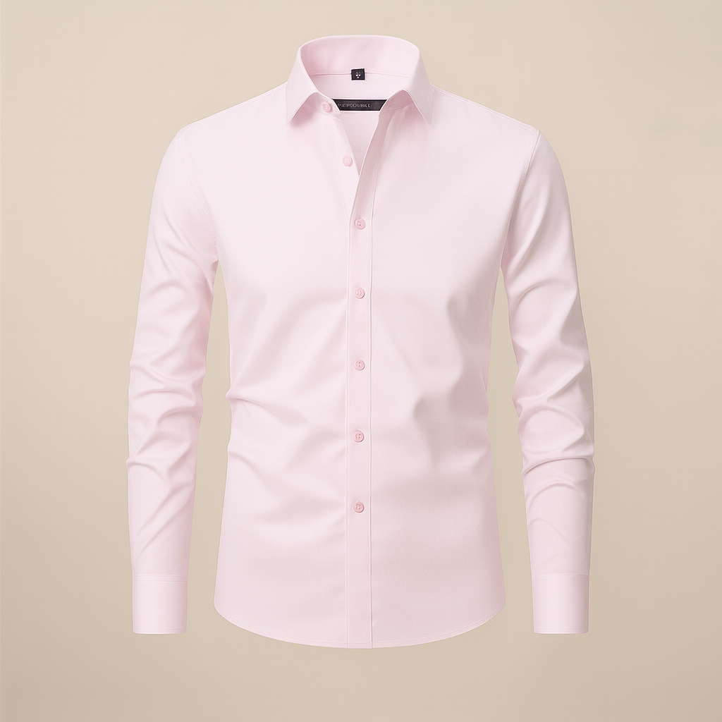 Camisa Hombre Manga Larga Ajuste Estructurado Sin Arrugas