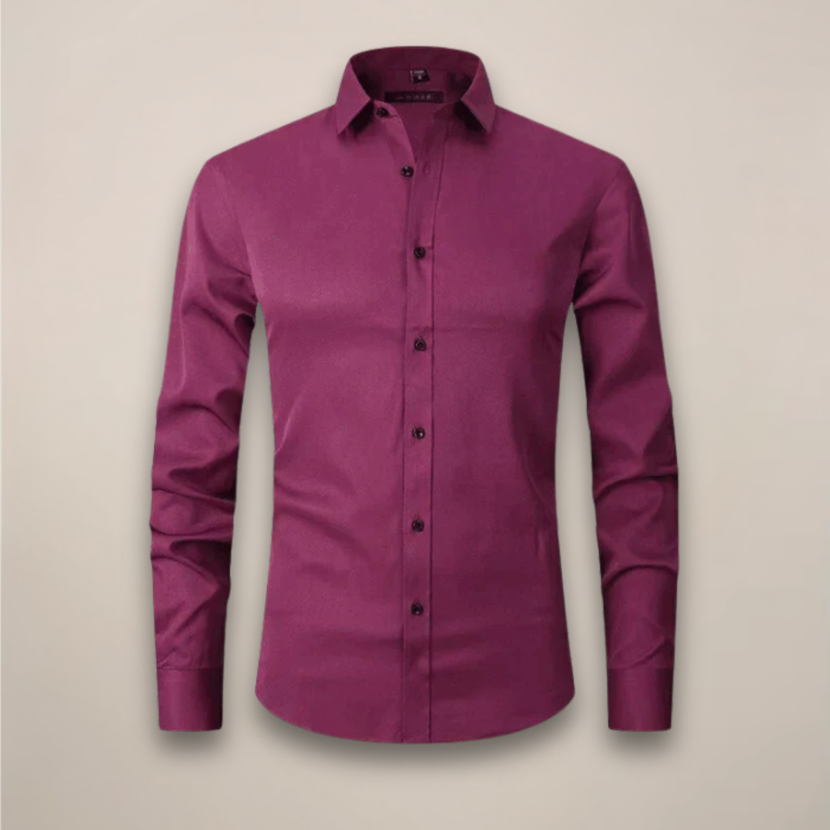 Camisa Hombre Manga Larga Ajuste Estructurado Sin Arrugas