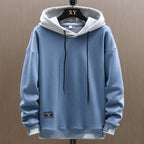 Sudadera con capucha bicolor bolsillo canguro diseño urbano casual