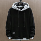 Sudadera con capucha bicolor bolsillo canguro diseño urbano casual