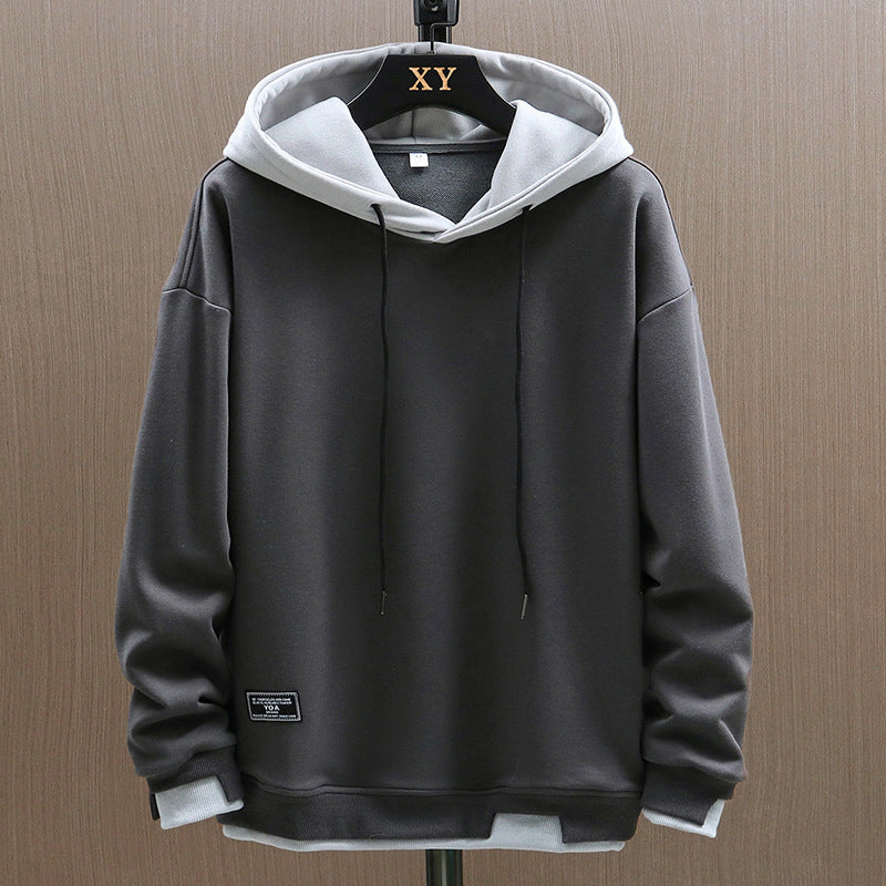 Sudadera con capucha bicolor bolsillo canguro diseño urbano casual