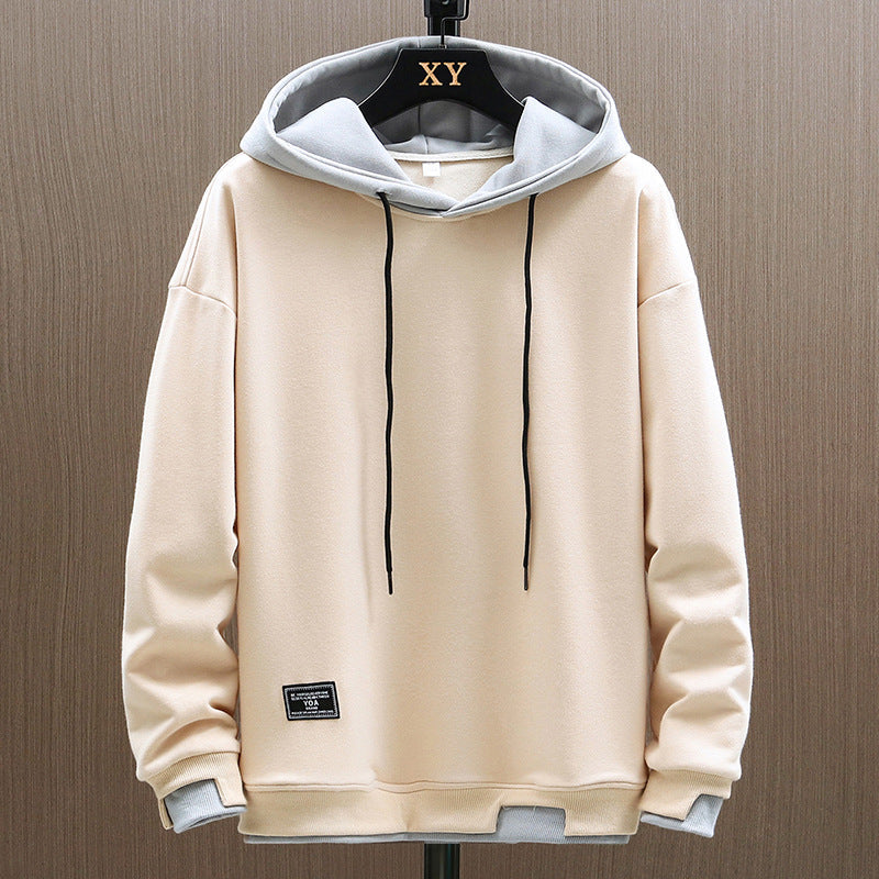 Sudadera con capucha bicolor bolsillo canguro diseño urbano casual