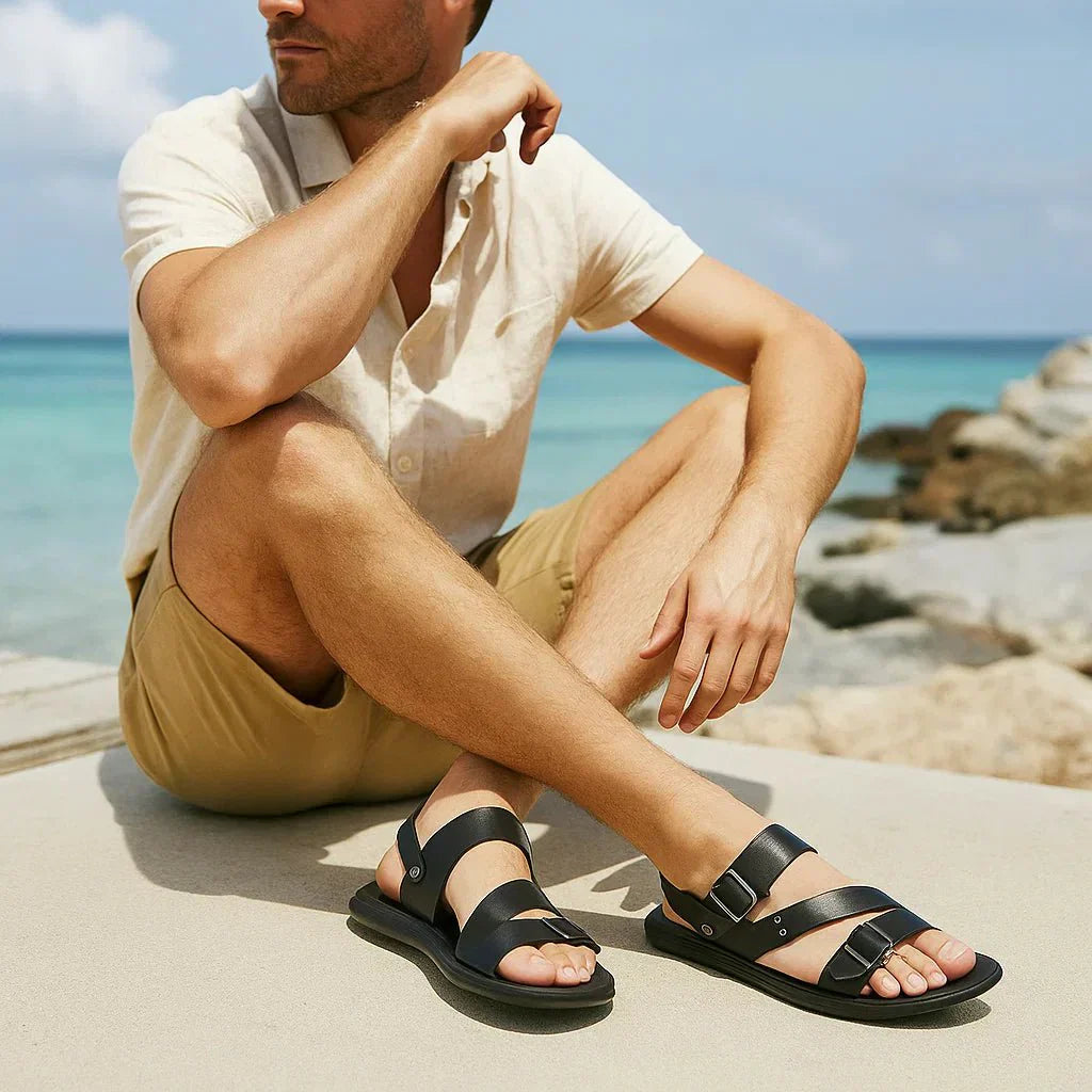 Sandalias Cuero Hombre - Suela Acolchada - Confort Estiloso