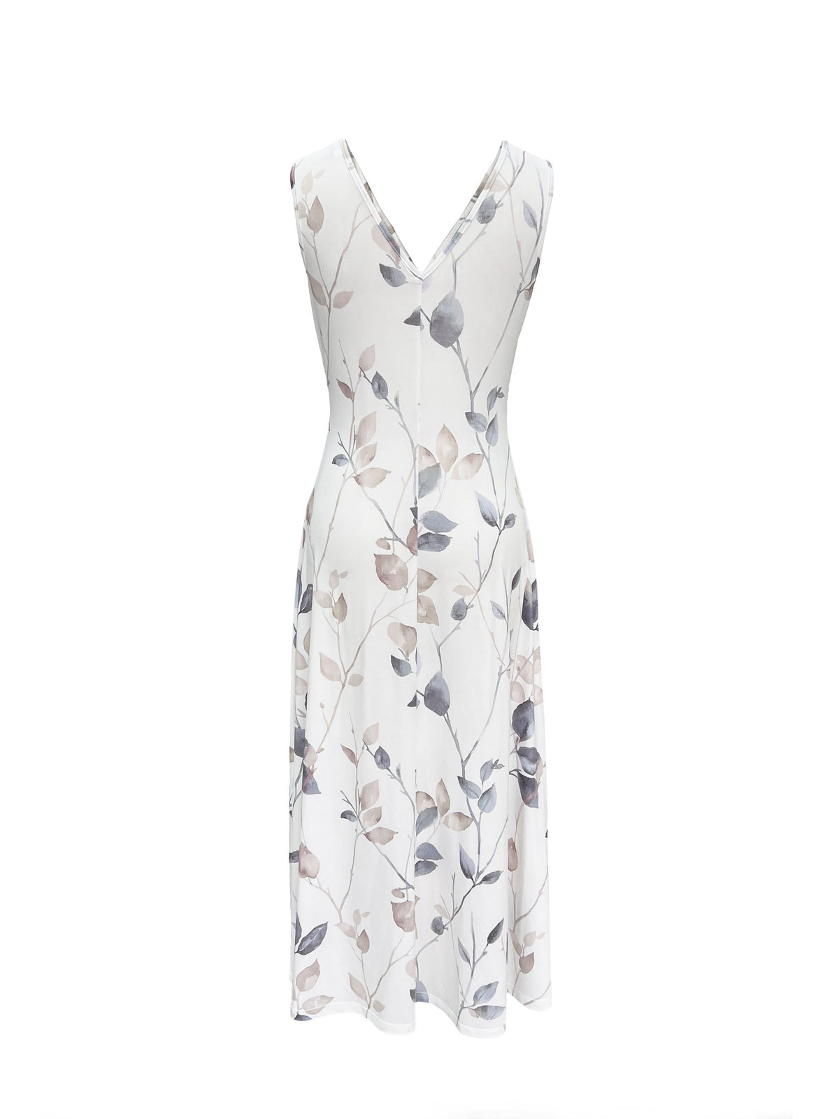 Vestido Largo de Invitada | Estampado Floral, Escote V, Sin Mangas