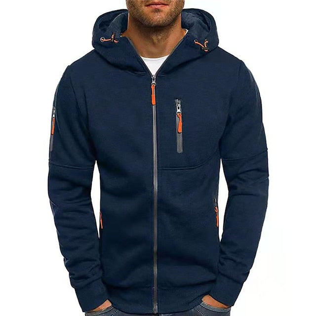 Sudadera con capucha hombre algodón poliéster con bolsillos frontales y capucha doble capa
