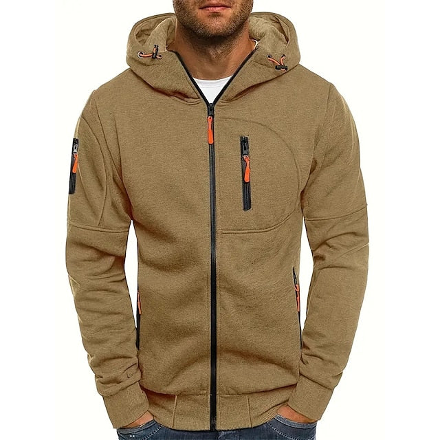 Sudadera con capucha hombre algodón poliéster con bolsillos frontales y capucha doble capa
